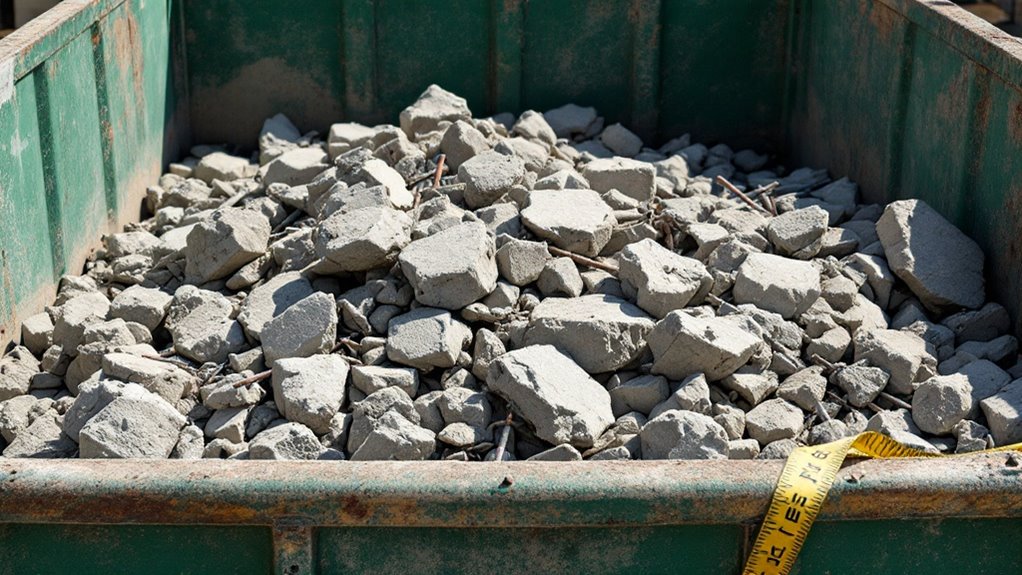 concrete volume dumpster containment capacity